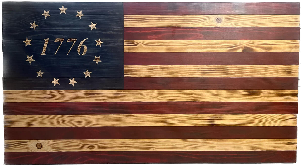 1776 design with medium burn