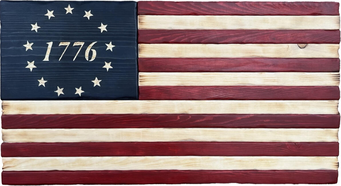 1776 Design Beveled Light Burn